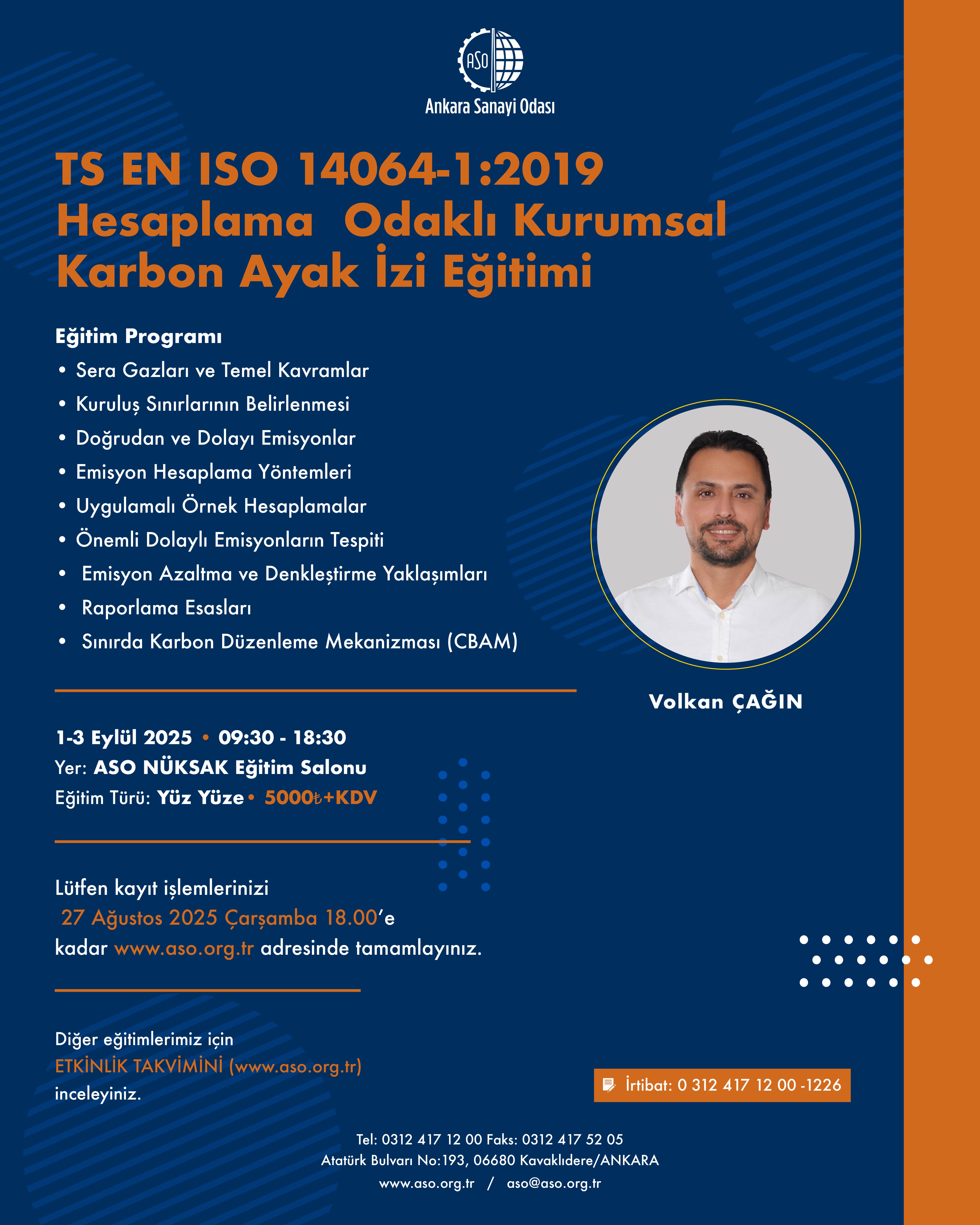 TS EN ISO 14064-1:2019 Hesaplama Odaklı Kurumsal Karbon Ayak İzi Eğitimi Kayıt Formu